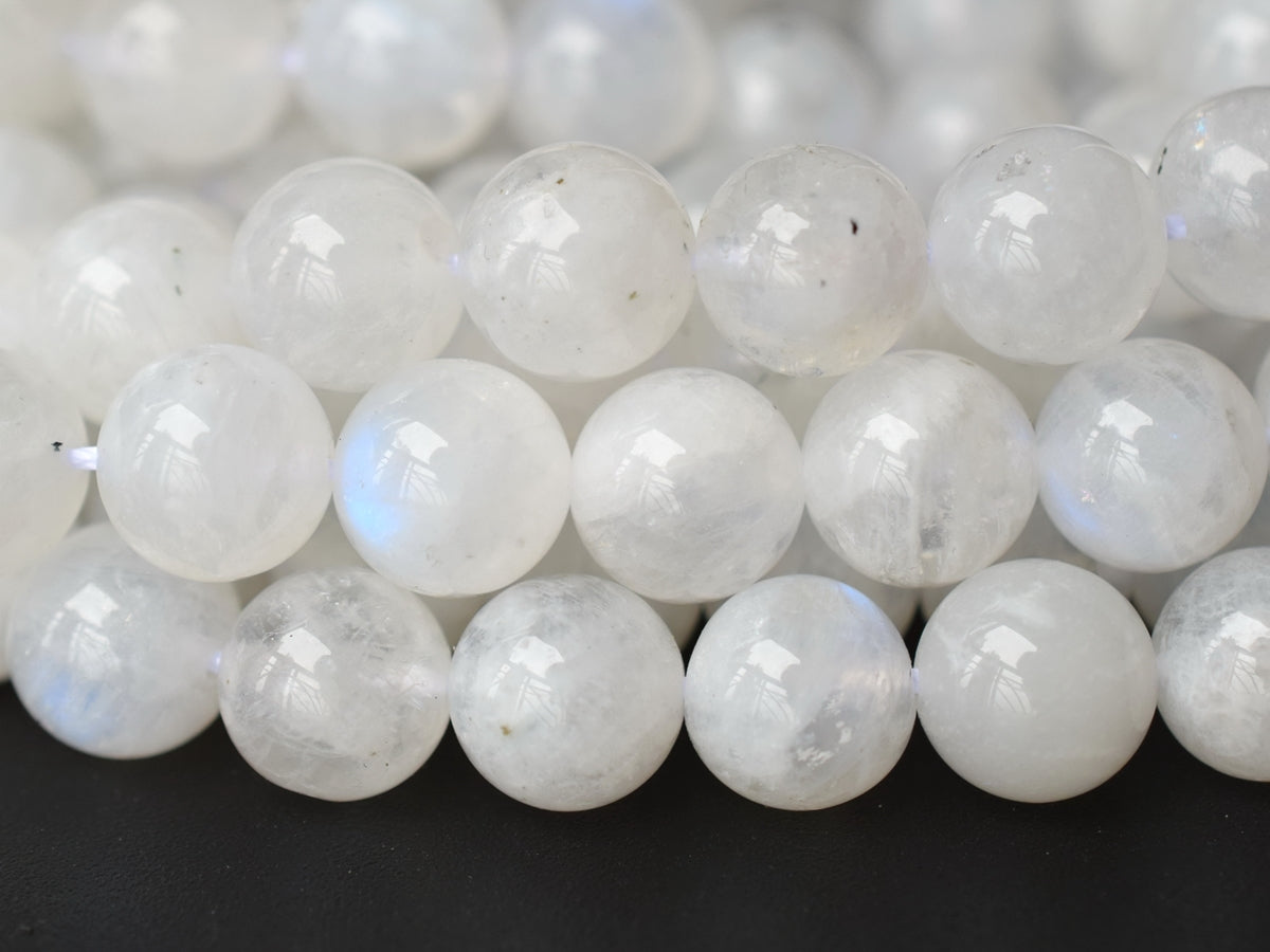 10mm AA Natural Blue shinning white Moonstone round beads