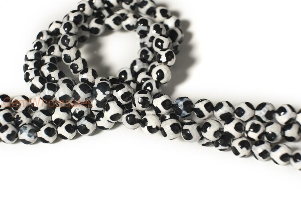 14.5" Black color Bulk tibetan Dzi agate round beads 8mm/10mm/12mm