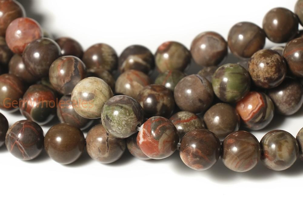 15.5" natural 8mm/10mm/12mm red brown flower Agate Round beads