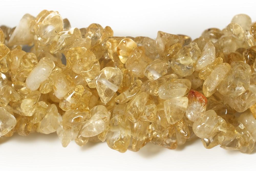 34" 5~10mm Natural Citrine chips beads strand,  yellow quartz chips