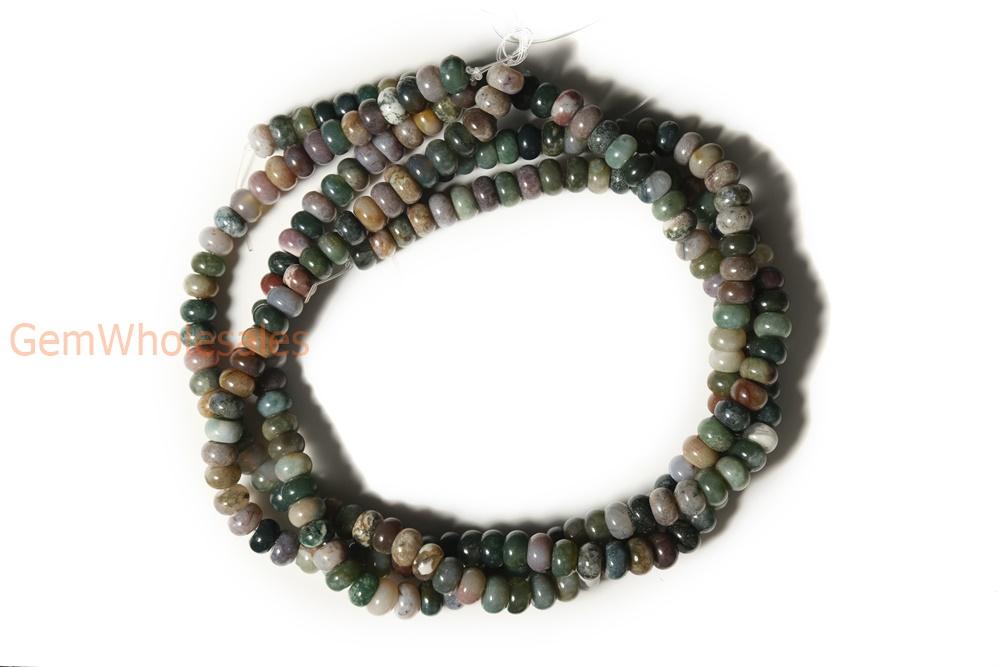 15.5" 5x8mm Natural Indian agate rondelle/roundel beads, disc beads
