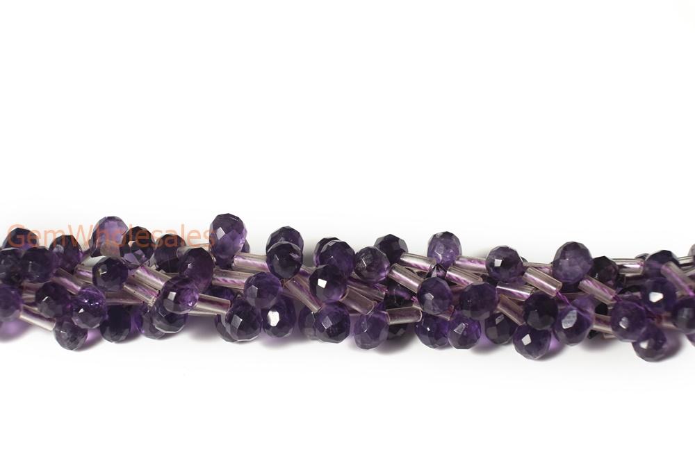 5*8mm AAA natural Amethyst tear drop faceted beads,amethyst briolette,purple gemstone