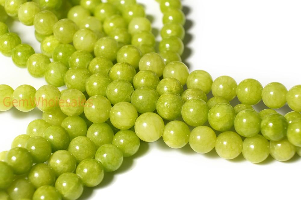 15.5" 6mm/8mm/10mm/12mm green dyed jade Round beads gemstone