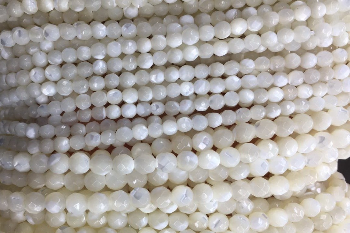 White MOP - Round- beads supplier