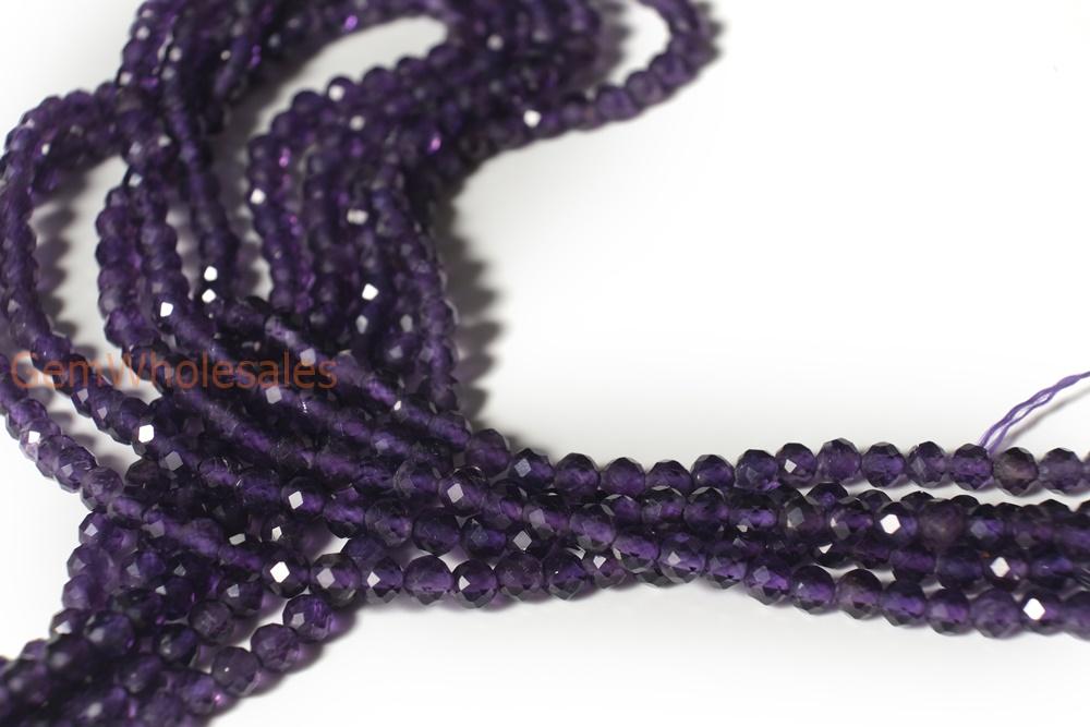 15.5" Natural Amethyst 4mm round faceted beads,gemstone