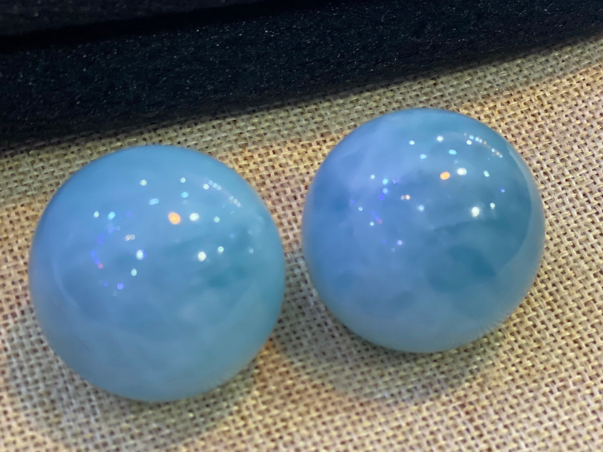 35mm Natural Aquamarine undrilled round blue sphere ball