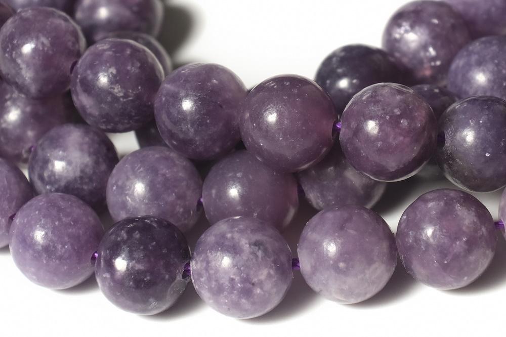15.5" 4mm/6mm natural lepidolite round purple gemstone beads
