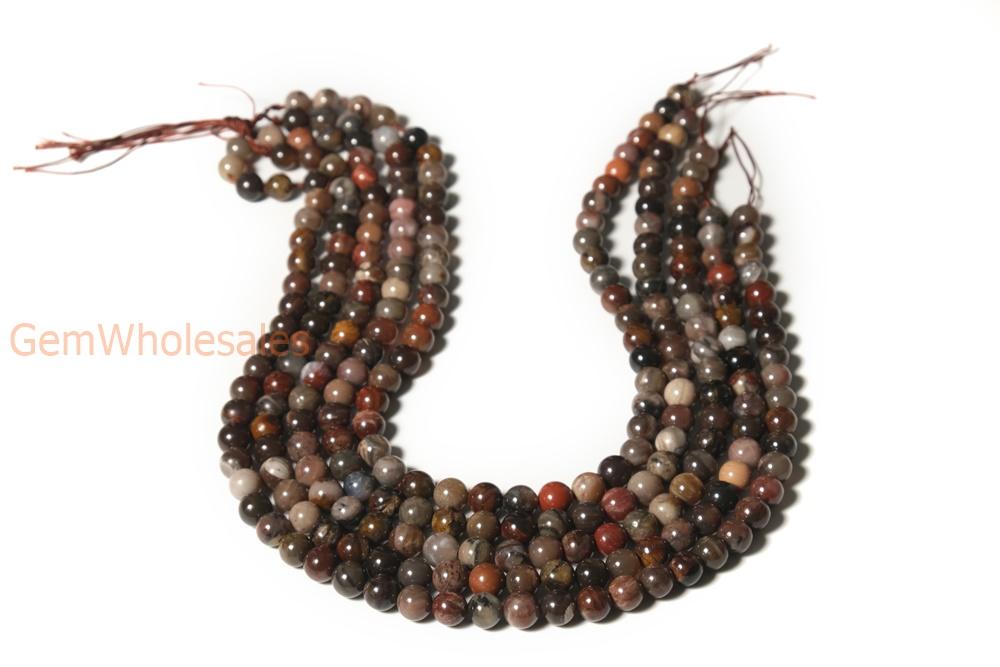 15.5" 6mm/8mm/10mm/12mm/14mm/16mm/18mm Wood fossil stone round beads,brown fossilized wood stone,Petrified wood