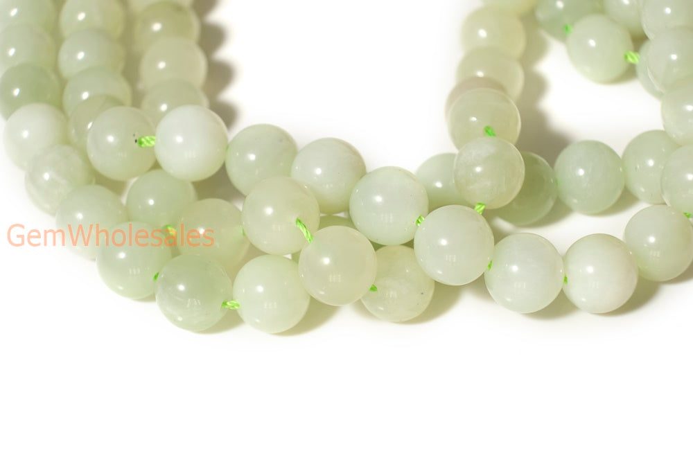 15.5" 10mm Natural green new jade Round beads gemstone