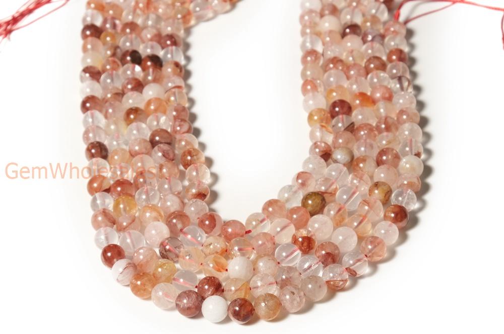 15.5" Natural Red quartz 8mm/10mm round beads,Eisenkiesel beads