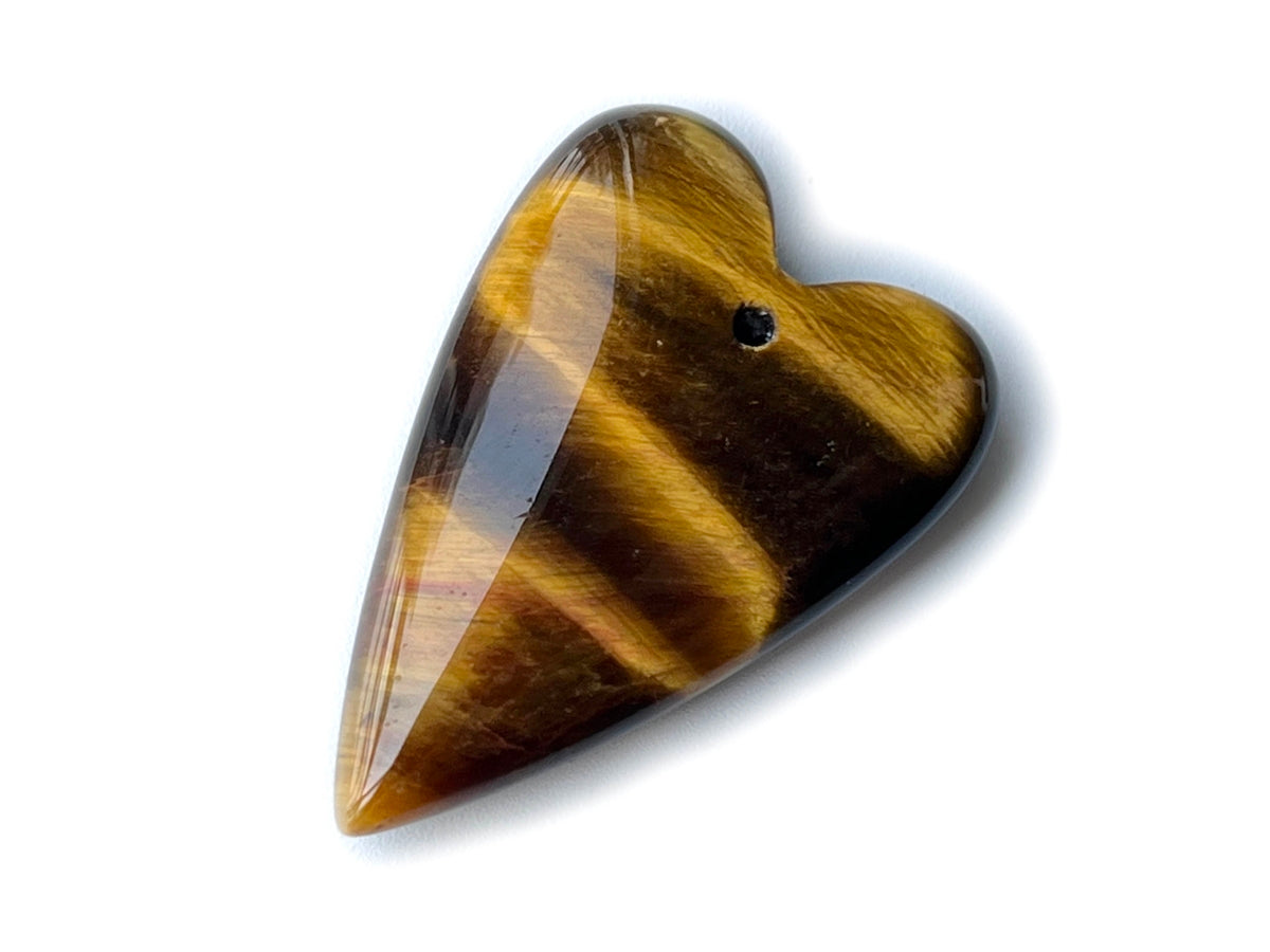 1PC 20x30mm Natural Yellow tiger eye heart pendant