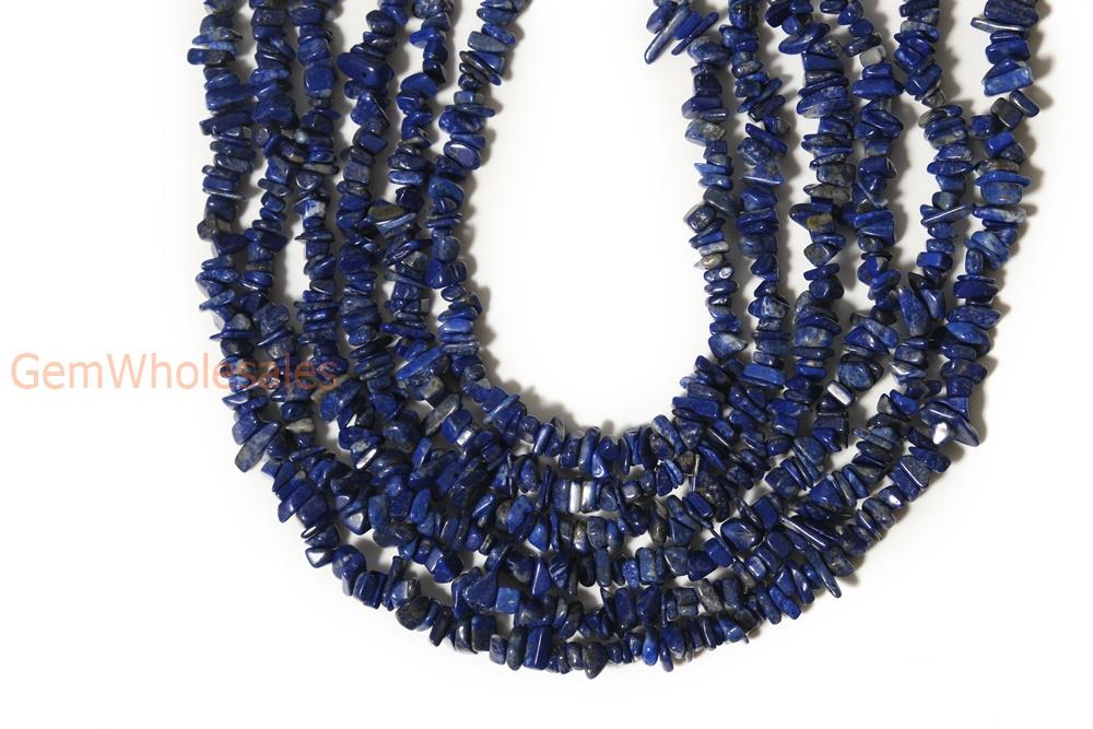 34" 5x10mm Natural Lapis lazuli stone chips ,blue gemstone small chips