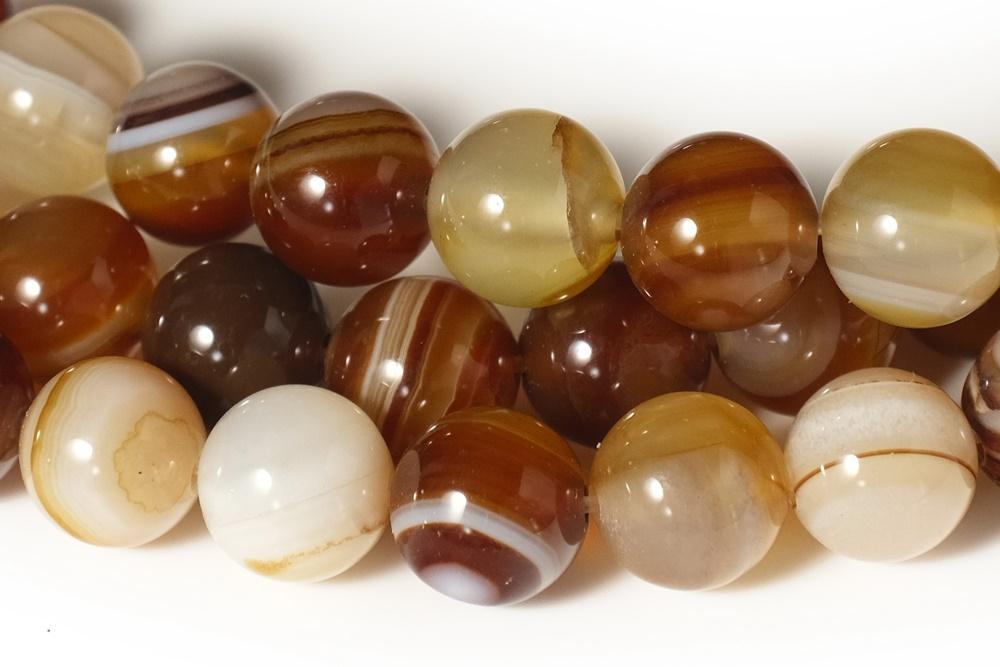 15" 6mm/8mm brown stripe Agate Round beads Gemstone