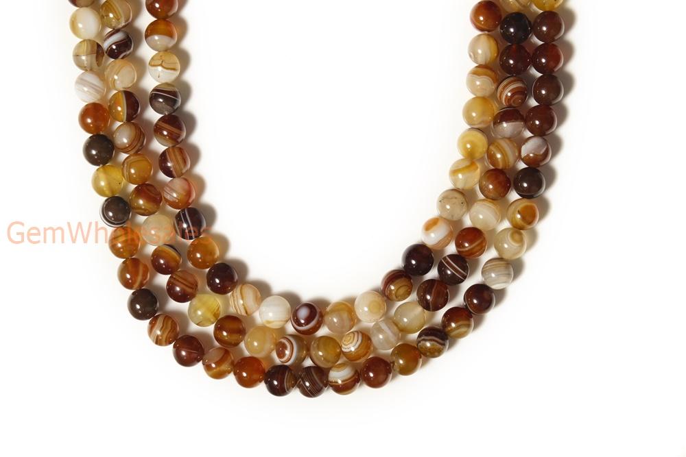 15" 10mm/12mm brown stripe Agate Round beads Gemstone