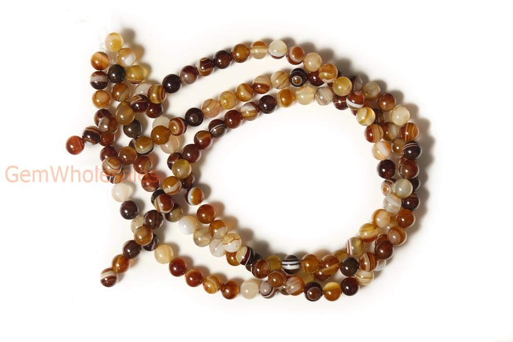 15" 10mm/12mm brown stripe Agate Round beads Gemstone