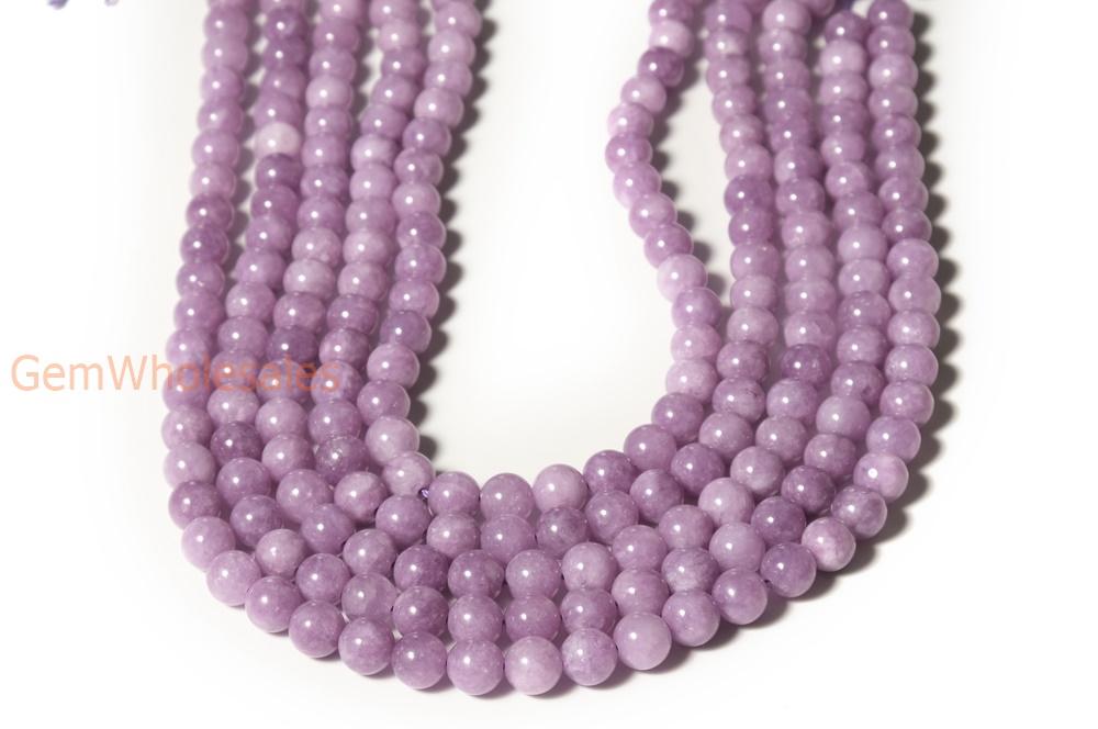 15" 8mm purple lavender color Malaysian jade Round beads
