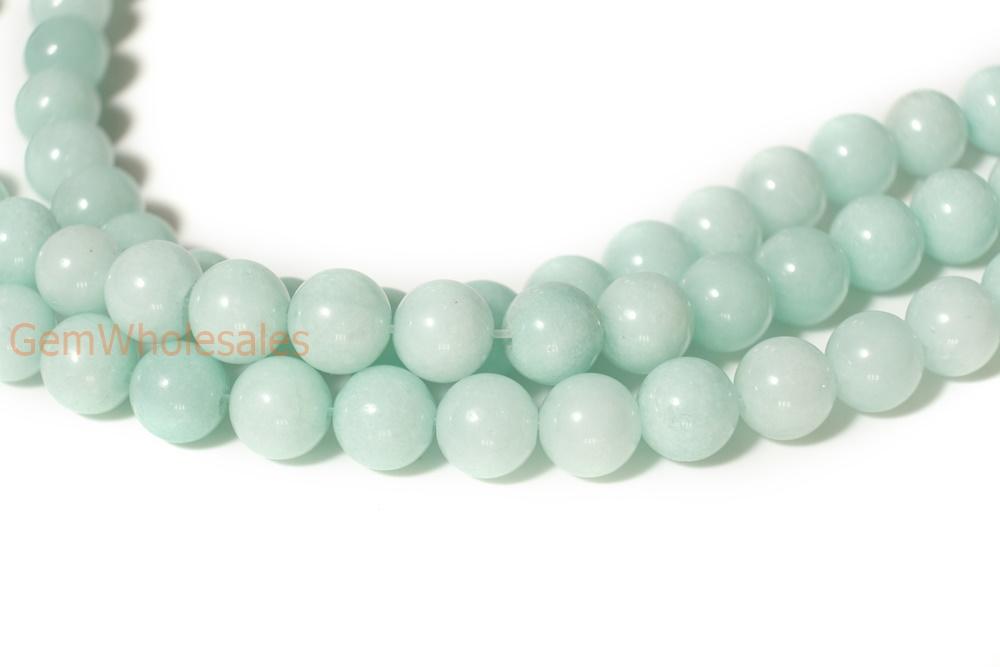 15" 6mm/8mm/10mm/12mm blue Malaysian jade Round beads gemstone