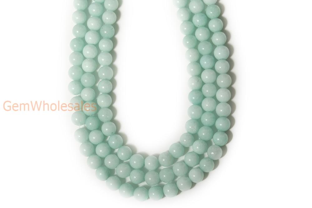 15" 6mm/8mm/10mm/12mm blue Malaysian jade Round beads gemstone