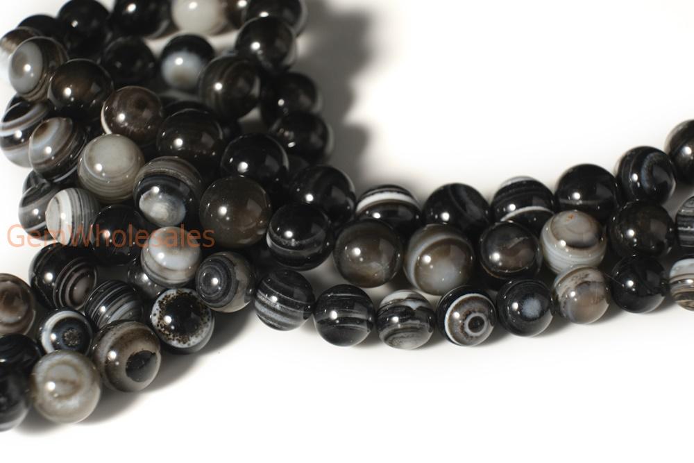 15.5" 16mm/18mm/14mm/20mm black eye Agate Round beads Gemstone