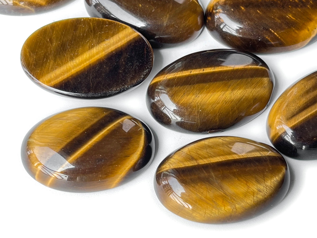 1PC 20x30mm Natural Yellow tiger eye oval cabochon pendant