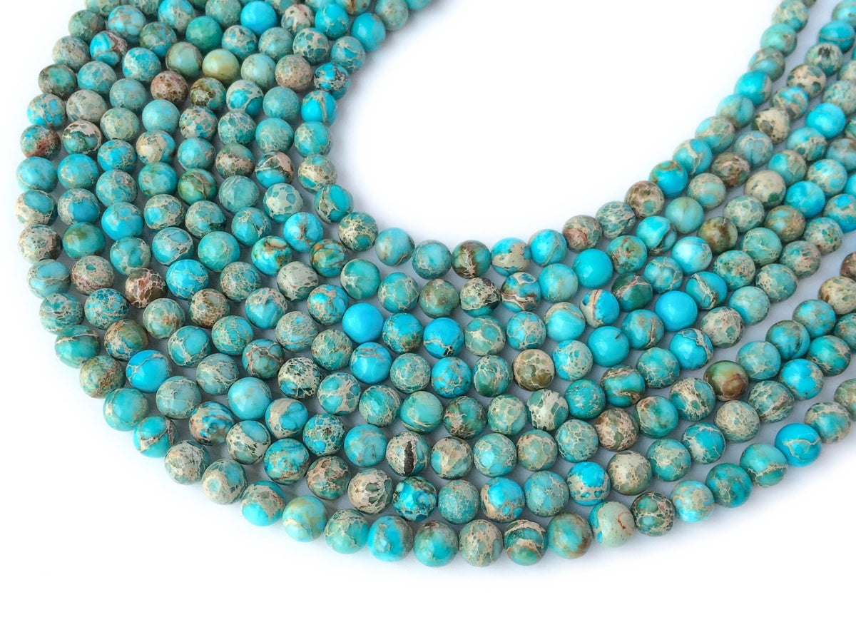 15.5" 6mm turquoise blue emperor jasper round beads, Terra Jasper