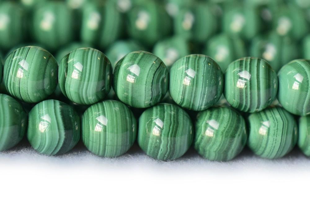 15.5" AAA 6mm Genuine Natural malachite round beads, Green gemstone