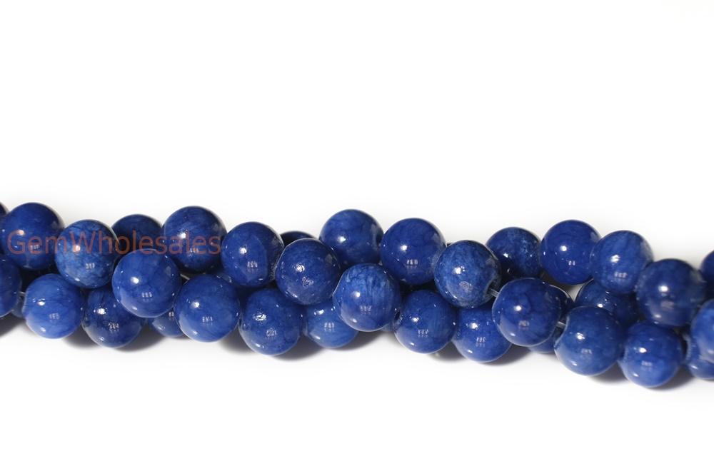 15.5" 6mm/8mm/10mm/12mm blue dyed jade Round beads gemstone