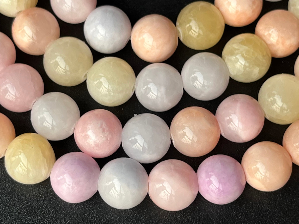 15" 8mm/10mm Multi candy pink purple dyed jade Round beads