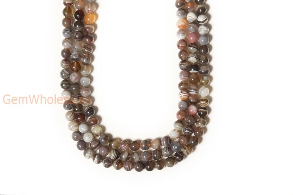 15.5" natural 8mm/10mm brown botswana Agate Round beads Gemstone