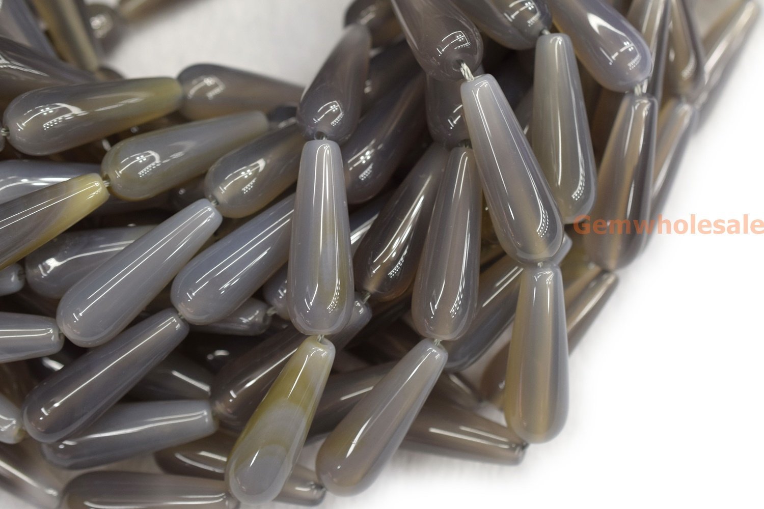 Grey Agate - Teardrop- beads supplier