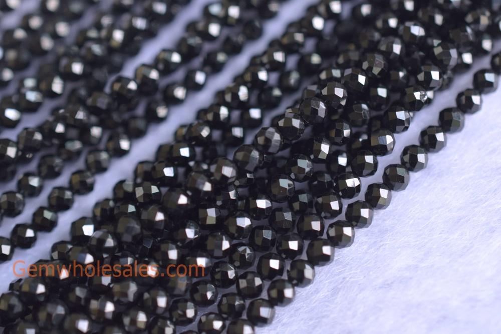 Black Spinal - Round faceted- beads supplier