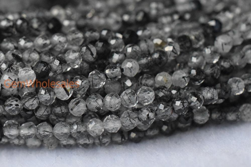 Rutilated Quartz - Round faceted- beads supplier