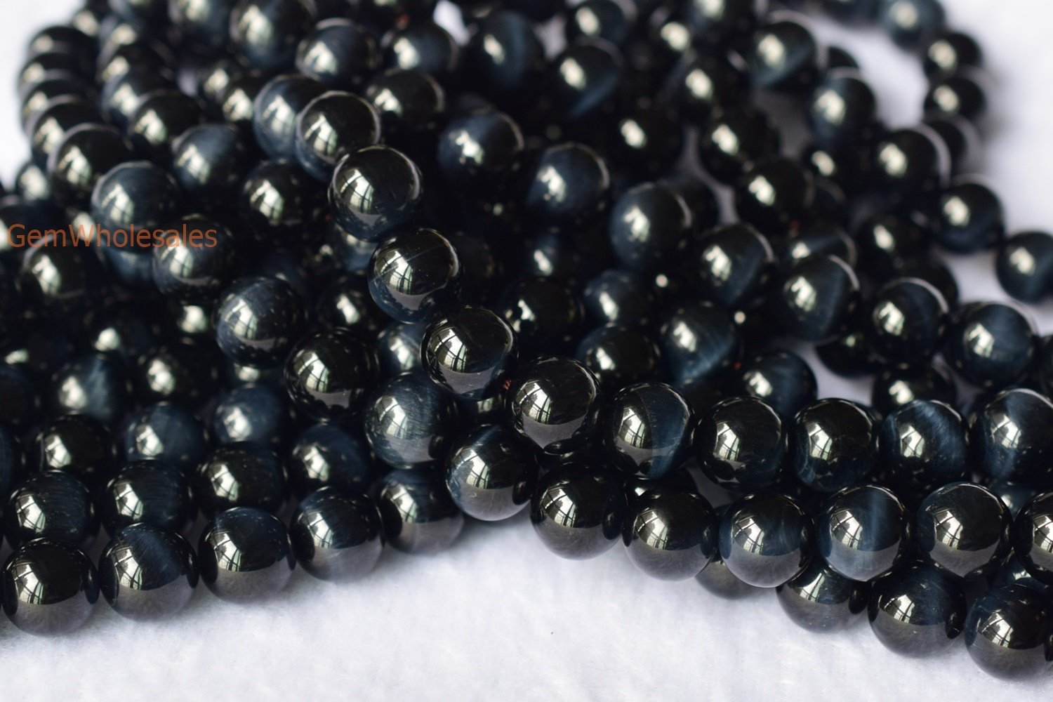 15.5" 8mm/10mm Natural Blue tiger eye AAA quality natural round beads, top quality