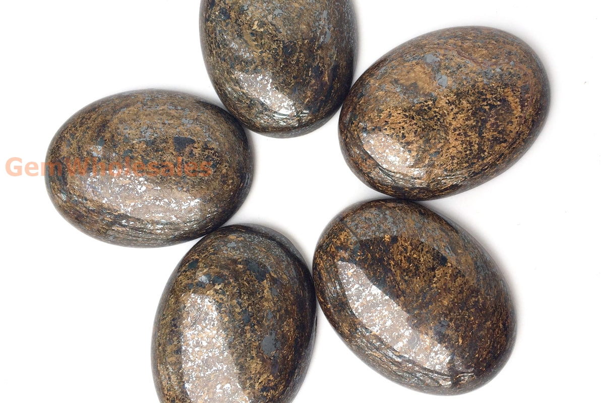 30x40mm natural Bronzite stone oval cabochon pendant