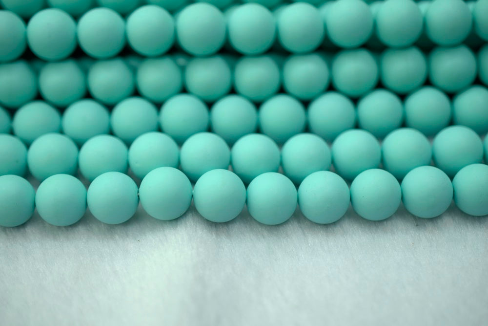 15.5" 8mm/10mm Matte Shell pearl round beads light green color,HJC1