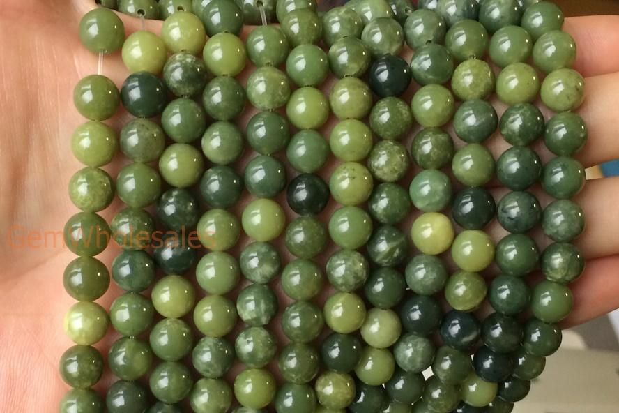 15.5" 8mm/10mm/12mm green New Canada jade Round beads gemstone