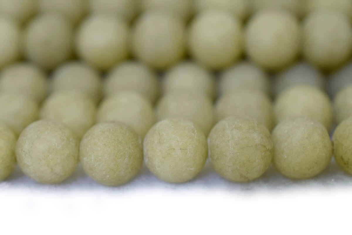 15.25" 6mm/8mm/10mm/12mm matte green dyed jade Round beads gemstone
