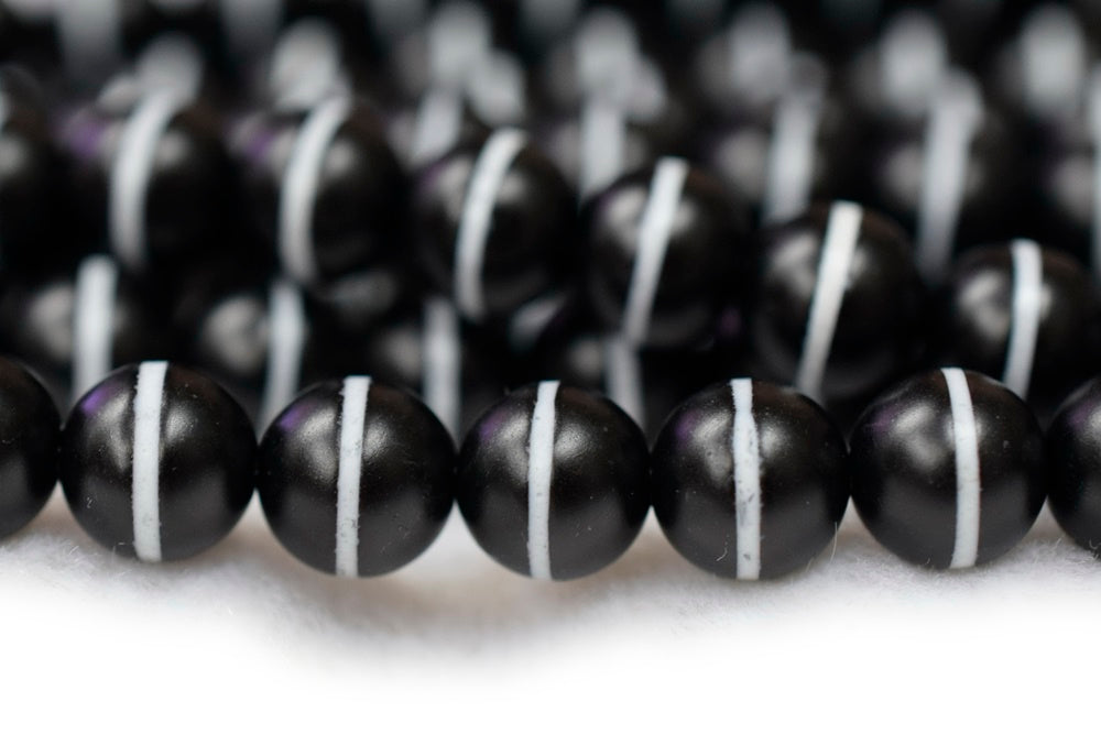 14.5" Black color Bulk tibetan Dzi round beads 8mm/10mm/12mm