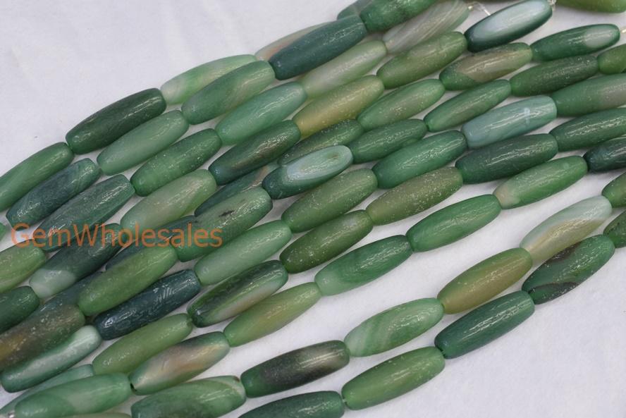 Green Agate - Rice- beads supplier