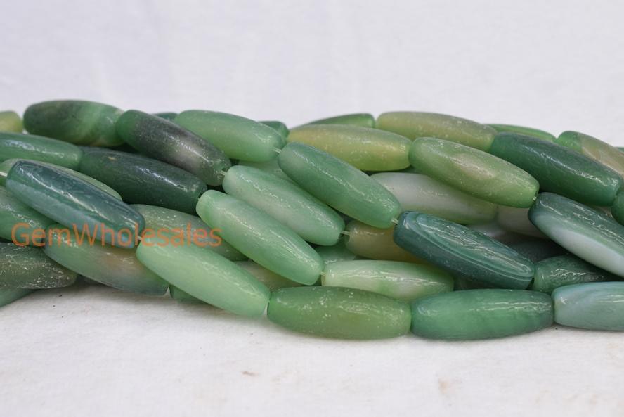 Green Agate - Rice- beads supplier