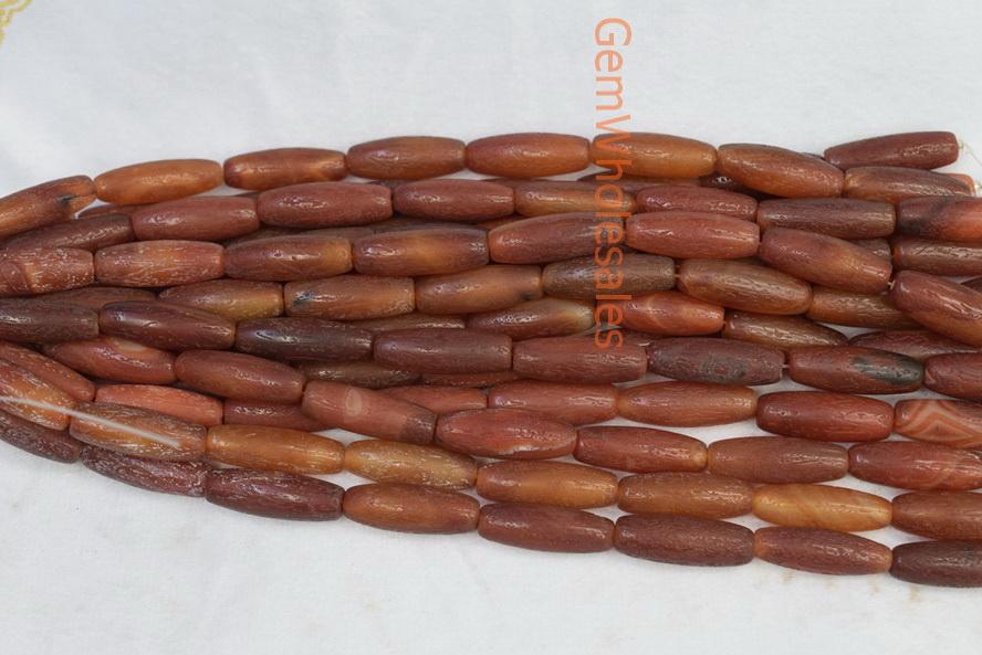 Red Agate - Rice- beads supplier