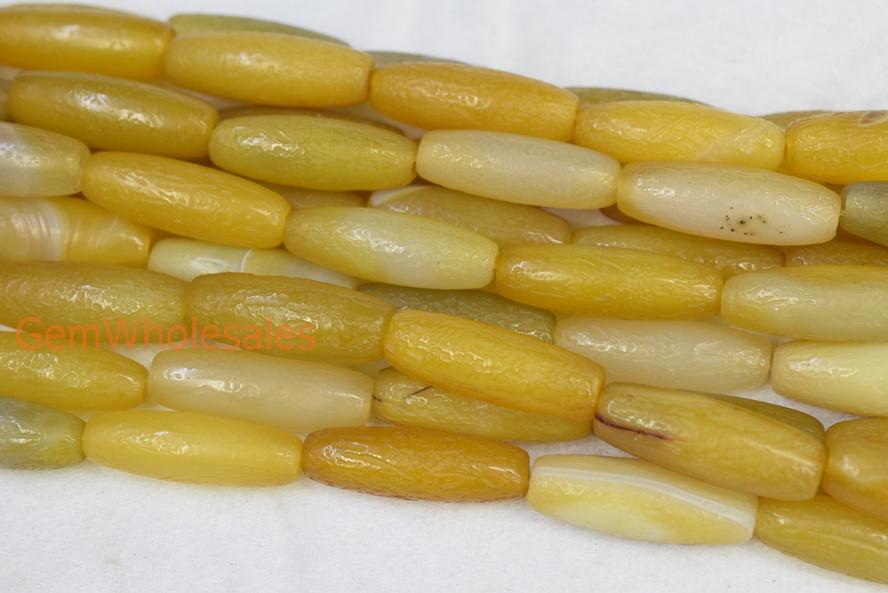 Yellow Agate - Rice- beads supplier