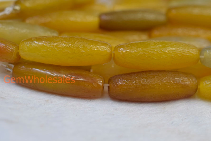 Yellow Agate - Rice- beads supplier