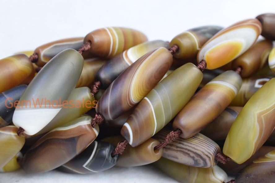 Stripe Agate - Rice- beads supplier