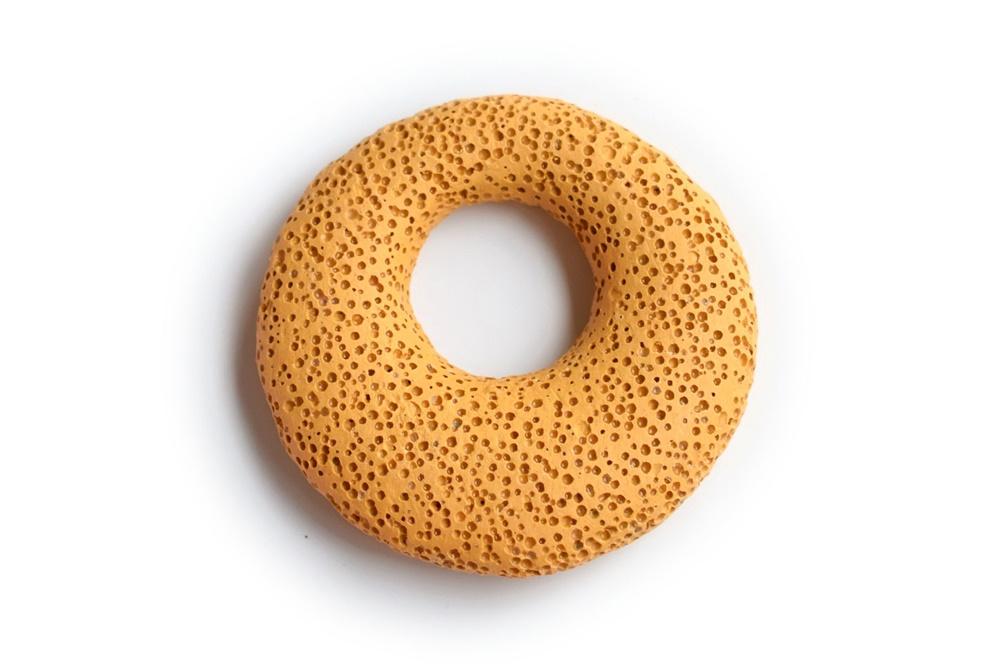 4PCS 50mm yellow Lava Donut Gemstone pendant