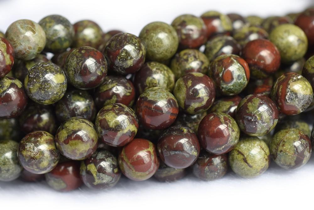 15.5" 8mm/10mm Natural green Australia dragon blood jade Round beads