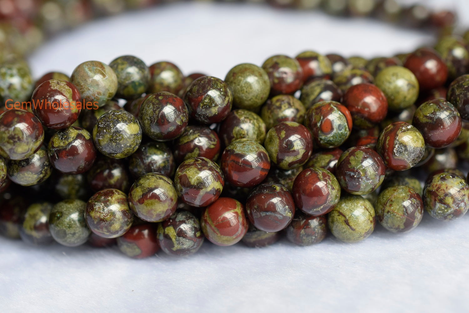 Australia dragon blood jade - Round- beads supplier