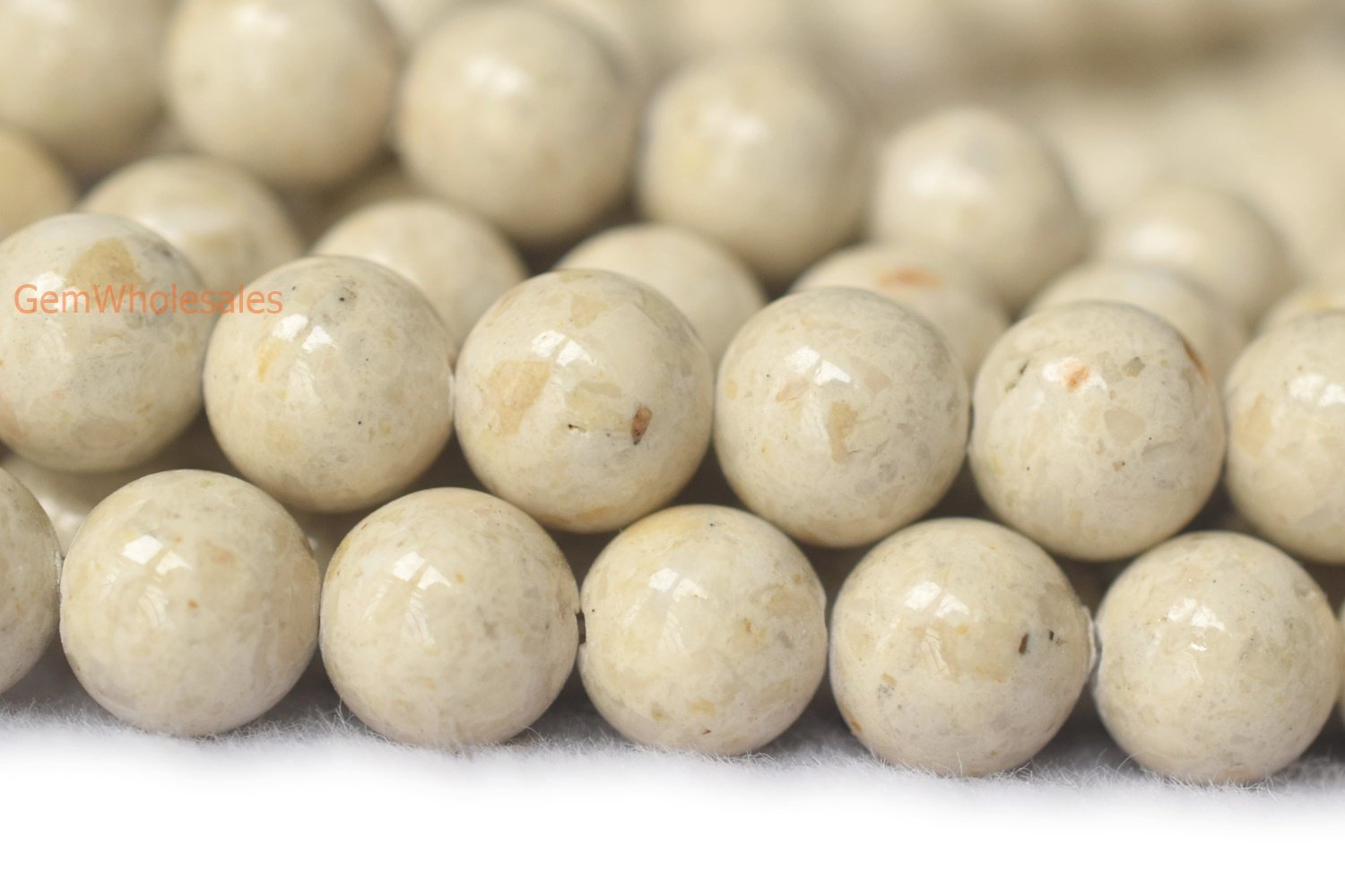 Stone,Fossil - Round- beads supplier