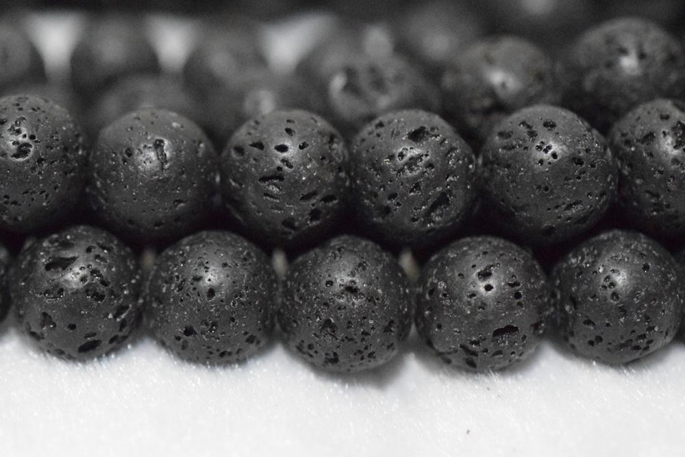15.5" 6mm/8mm/10mm/12mm/14mm black Lava Round Gemstone beads