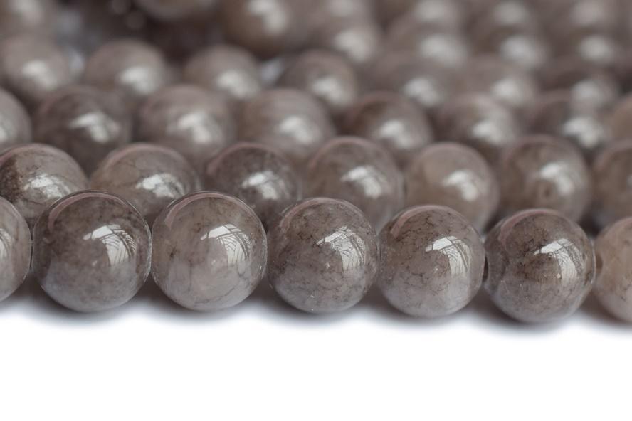 15.5" 6mm/8mm/10mm/12mm mouse grey dyed jade Round beads gemstone